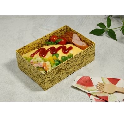 カンタン紙折BOX｜弁当・和菓子向け 和風高級 容器｜ふた付 40枚パック PTEOB-197-57 大