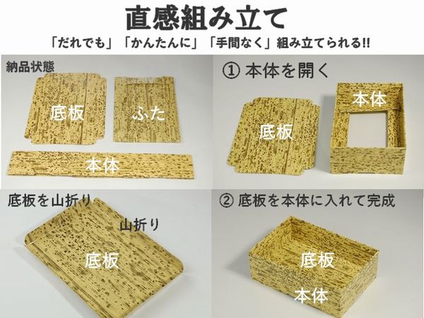 カンタン紙折箱 PTEO-170-57 小 50枚パック 存在感 寿司 弁当 丼