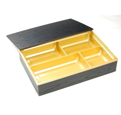 ワン折重 （黒焼杉）共ふた付 200個パック 90×60-J4-NFT