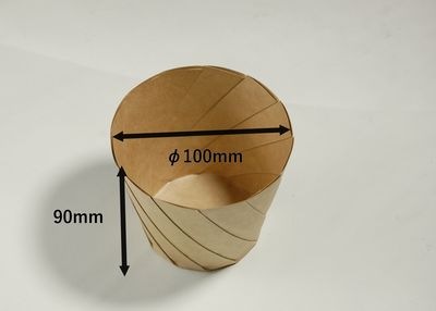 受注生産おりがみカップ 茶 小 20枚パック φ100×90mm 紙 耐水 耐油 便利 惣菜/お菓子/弁当