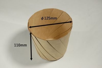 受注生産おりがみカップ 茶 大 φ125×110mm 紙 耐水 耐油 便利 惣菜/お菓子/弁当