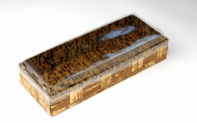 竹皮ハイブリッドBOX |にぎり・巻き寿司・押し寿司 和風弁当箱| ふた付 40個パック TXHB－4H 