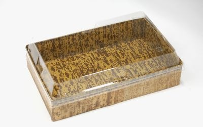 竹皮貼 ハイブリッドBOX |和風パッケージ・食品ギフト対応| 高ふた付 60枚パック MXHB-210TT 