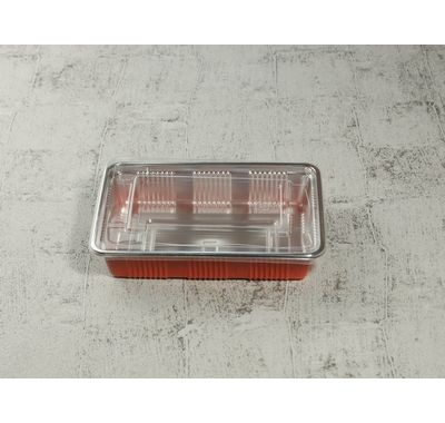 弁当容器 DXHS-6　ふた付 100枚パック 178×126×35mm HIPS 定番 惣菜/弁当/お菓子