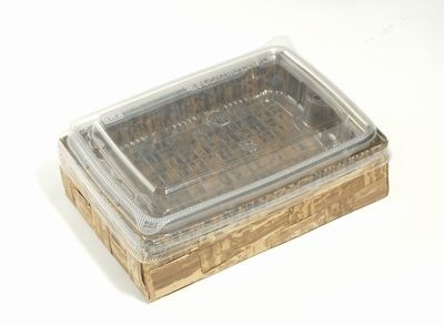 竹皮編 ハイブリッドBOX|テイクアウト・惣菜用 和風パック|TXHB-6-2DU 内かん合 ふた付 60個パック