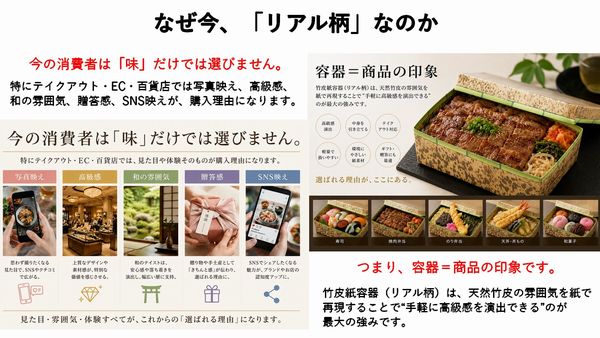 竹皮紙BOX｜弁当・惣菜向け 売り場映え｜ (FA-410F透明高蓋付）PMB-170H