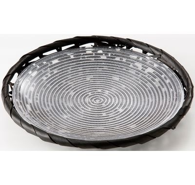 やたら編みプレートセット黒-L 93303L 器 竹 