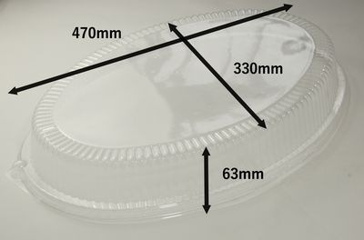 オードブル DXプラッター470B 防曇蓋 20枚パック 470×330×63mm OPS ケータリング/盛り合わせ