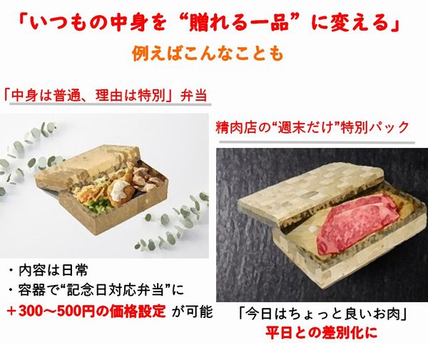 白竹皮 ハイブリッド容器｜和菓子・寿司・弁当・ギフト用｜WAY-6H