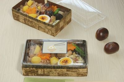 栗ごはん(竹皮ﾊｲﾌﾞﾘｯﾄﾞBOX TXHB-8H 透明ふた付のみ)*中身･副資材は付いていません