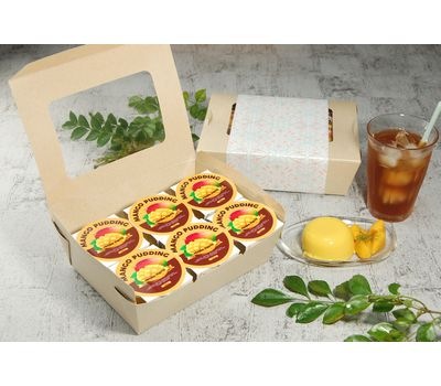 マンゴープリン (クラフトBOX (L) 窓付き) | 竹の皮、木、紙、エコ容器