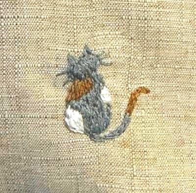ハンドメイド刺繍フレーム　雨上がりの虹と猫 2ff0270b001203318bcbbc7d938870