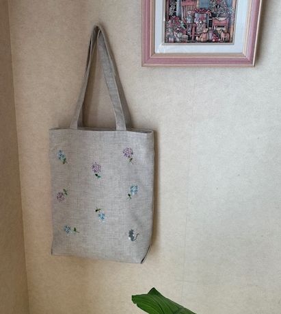 専用 バッグハンドメイド トートバッグ | CHIZURI 刺繍フラットミニバッグ 全4種 ランチ