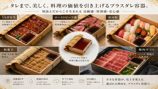 プラスダレ容器　PSY-169BK ふた付  上品 弁当 寿司 お土産