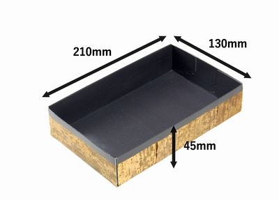 竹皮貼 ハイブリッド容器 裏黒｜加工品・特産品ギフト・弁当・そば用｜MXH-210H-BK