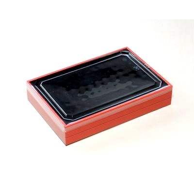 弁当・寿司向け｜発泡素材 折箱容器〈ストライプ柄〉｜軽量・保冷｜60個パック｜WSR-423
