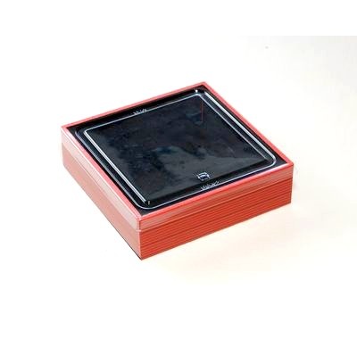 弁当・寿司向け｜発泡素材 折箱容器〈ストライプ柄〉｜軽量・保冷｜300個パック｜WSR-435