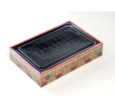 弁当・寿司向け｜発泡素材 折箱容器〈小梅柄〉｜軽量・保冷｜300個パック｜WSU-410