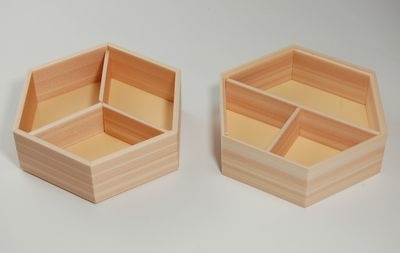 仕切り付き 木目折箱 KST-133 高級 会席 寿司 弁当