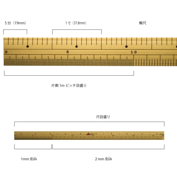 竹尺 1尺 鯨/センチ｜三友教材オンラインショップ おさいほう屋