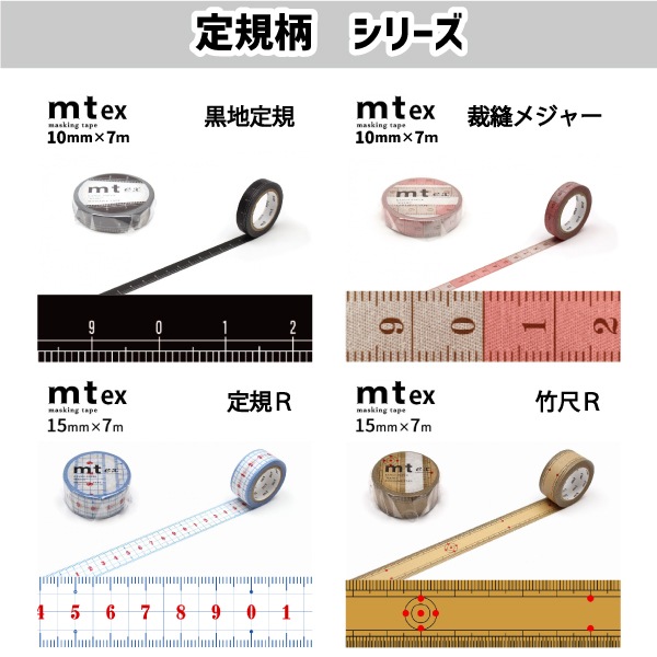 メール便対象】mt マスキングテープ1P 定規 10mm×7m 裁縫ﾒｼﾞｬｰ｜三友