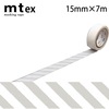 【メール便対象】mt 1P ストライプ 15mm×7m ホワイト|マスキングテープ|製図デザイン