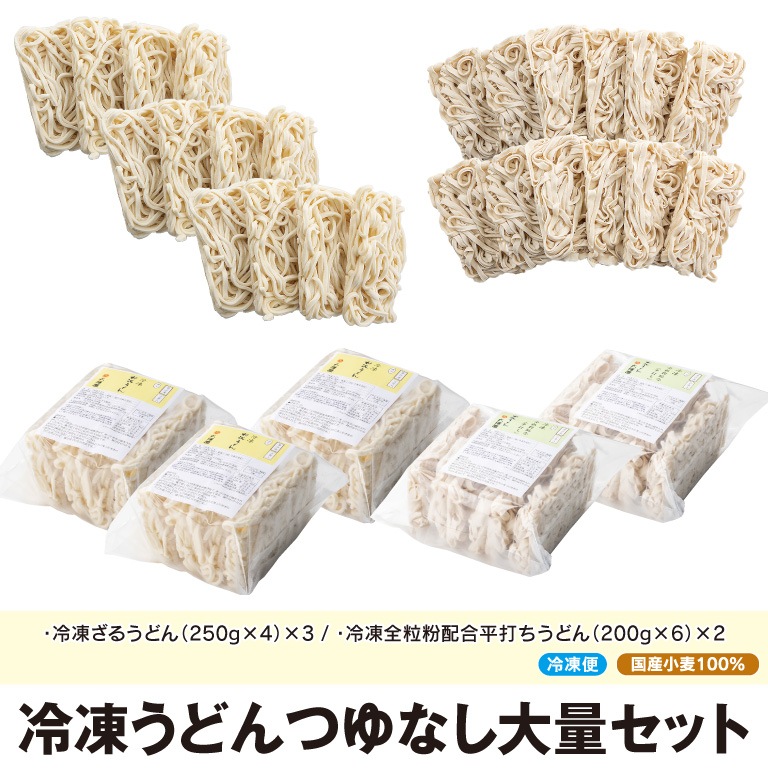 【本州のみ送料無料】<br>冷凍うどんつゆなし大量セット
