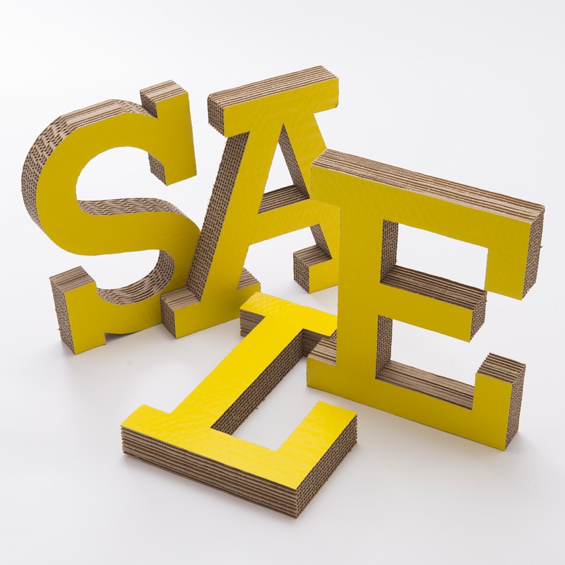 ダンボール文字「SALE」 yellow | 店内装飾,ディスプレイ文字