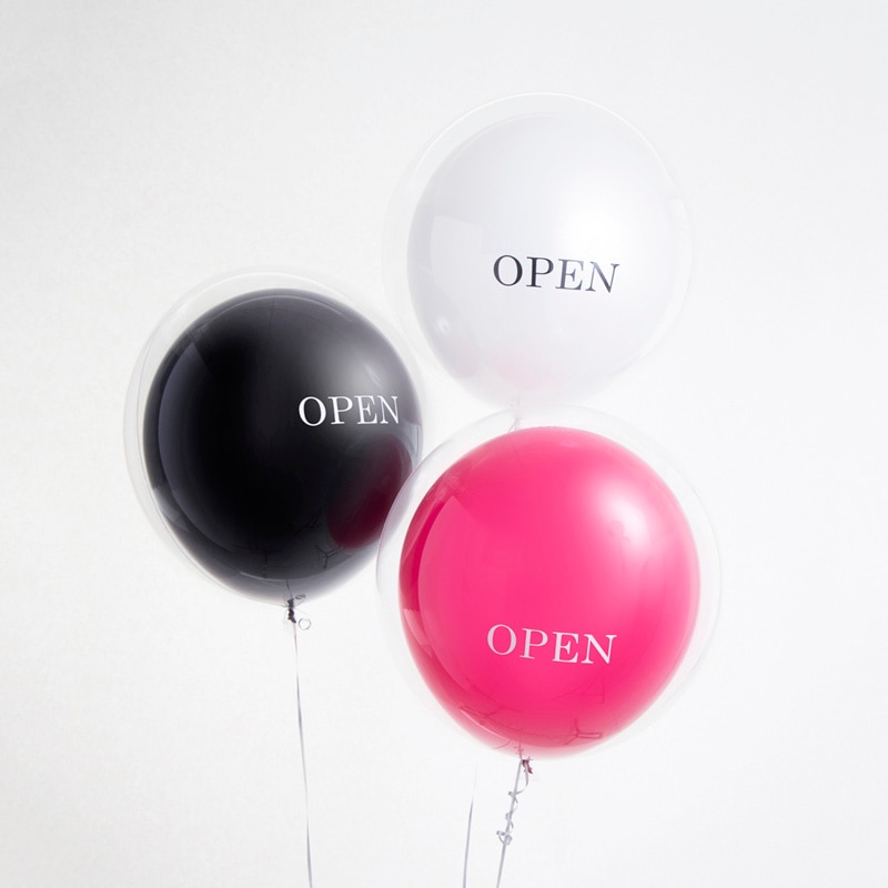 OPEN文字プリント デザインバルーン 3個セット