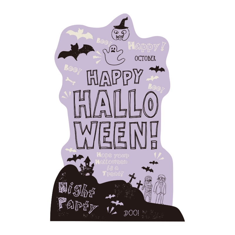 手描きイラスト風　HALLOWEEN　スタンドパネル
