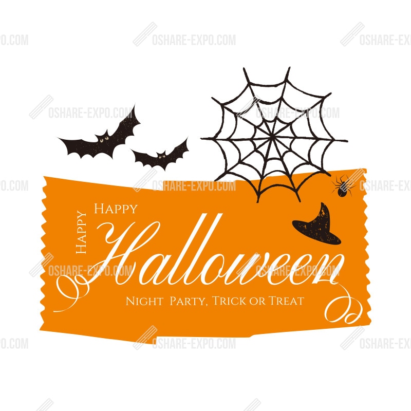 オレンジラベル　ハロウィン　カッティングシート