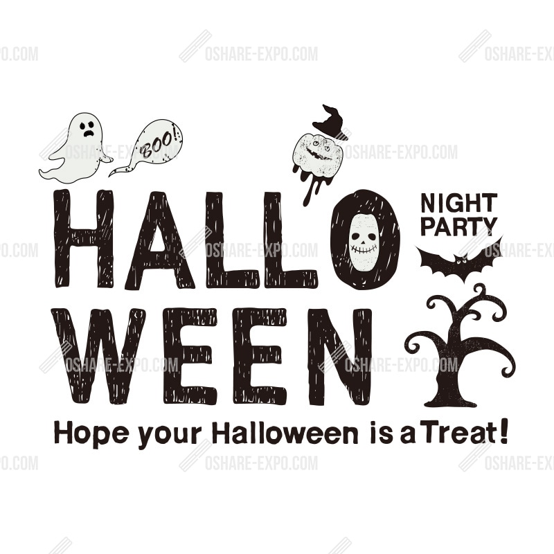 モノクロホラーテイスト　ハロウィン　カッティングシート