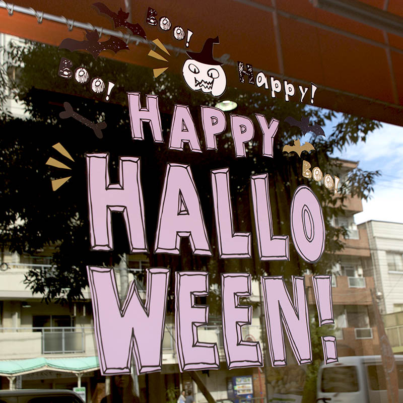 モノクロヴィンテージテイスト ハロウィン カッティングシート