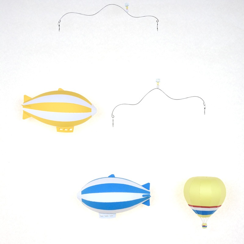 ペーパークラフトキット Sサイズデザインバルーン・飛行船 3個セット