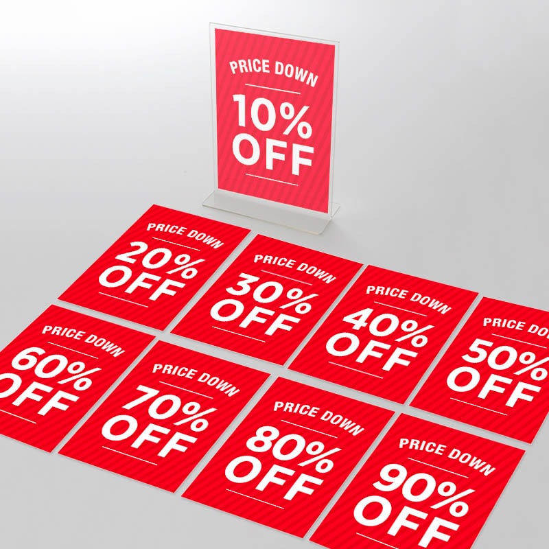 アクリルスタンドセット 斜めストライプ 10~90%OFFポップ