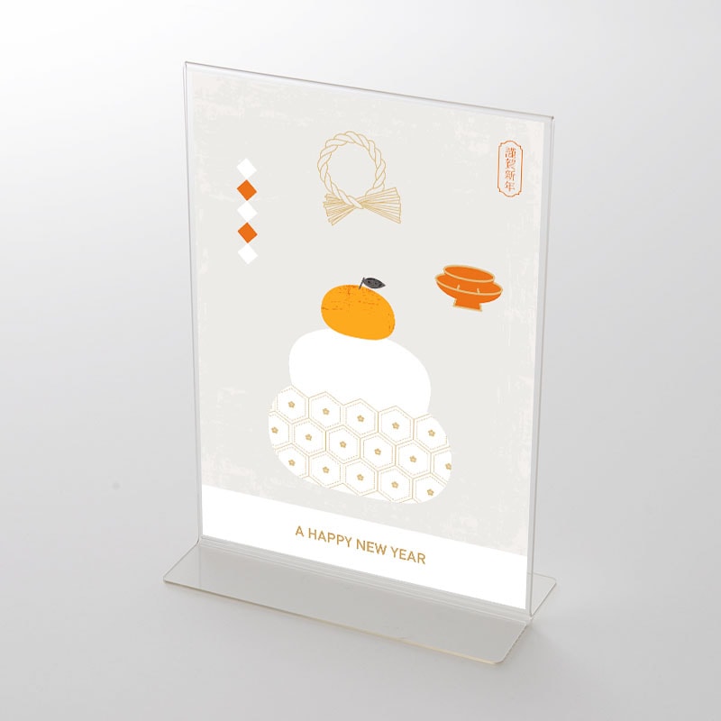 アクリルスタンドセット 鏡餅イラスト お正月 ポップ