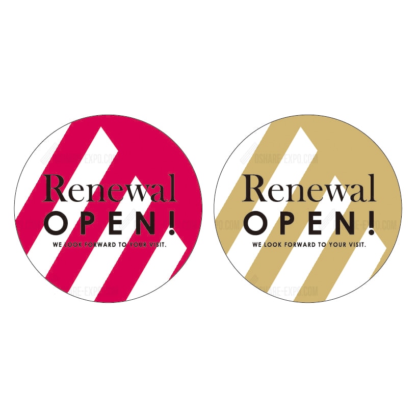 丸ポップ スイングPOP用シンプルデザイン  『リニューアルオープン』2カラー（1セット10枚入り）