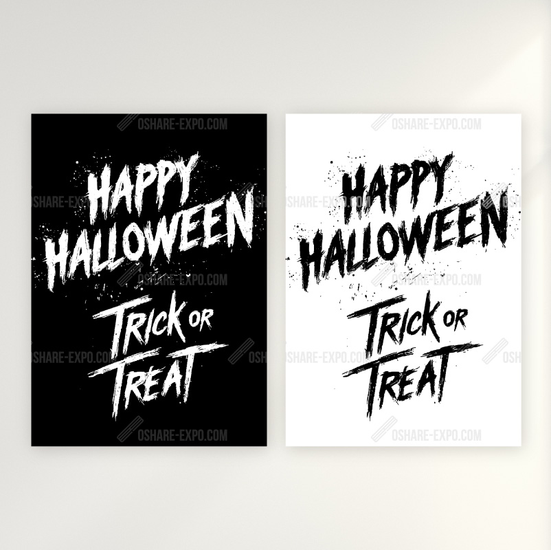 ハロウィンHALLOWEEN「ロックな筆文字」ポップ・ポスター・アートパネル