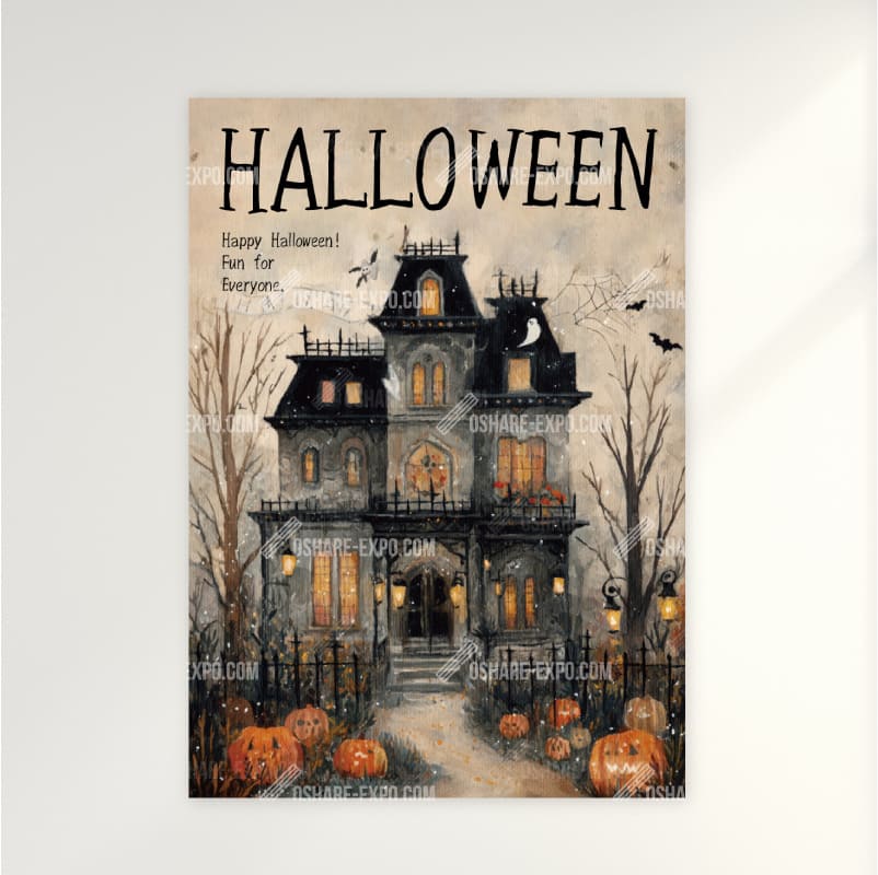 ハロウィンHALLOWEEN「水彩タッチ・ハロウィンパーティー」ポップ・ポスター・アートパネル