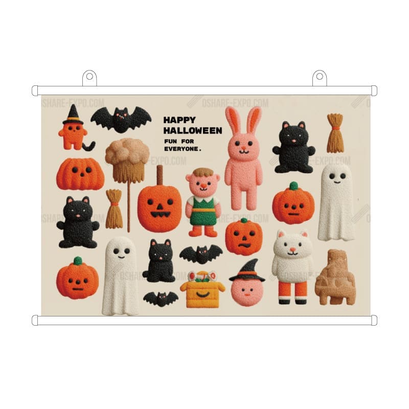 ハロウィンHALLOWEEN「ハロウィンTOYマスコット大集合③」 タペストリー