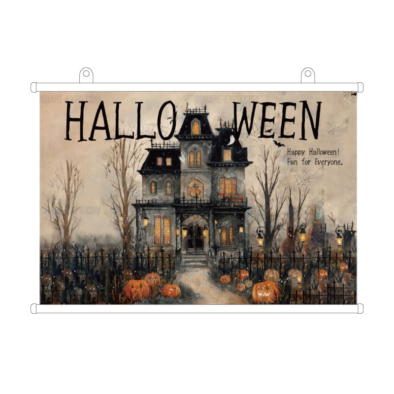 ハロウィンHALLOWEEN「水彩タッチ・ハロウィンパーティー」 タペストリー