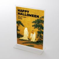 アクリルスタンドセット  ハロウィンHALLOWEEN「日本画風 松とゴーストの幽玄美」 ポップ