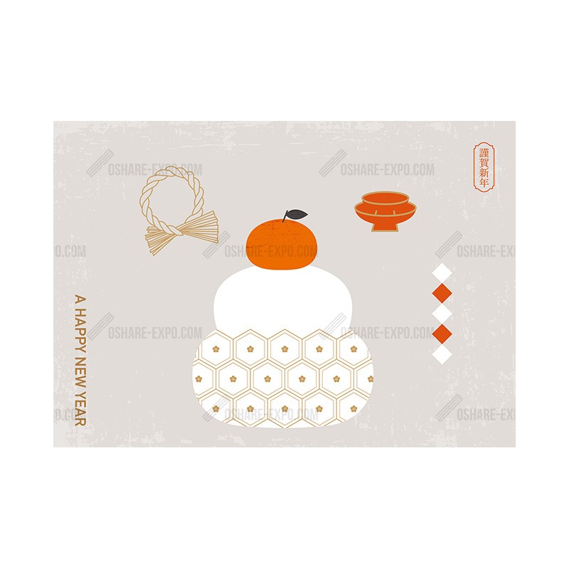 アクリルスタンドセット 鏡餅イラスト お正月 ポップ