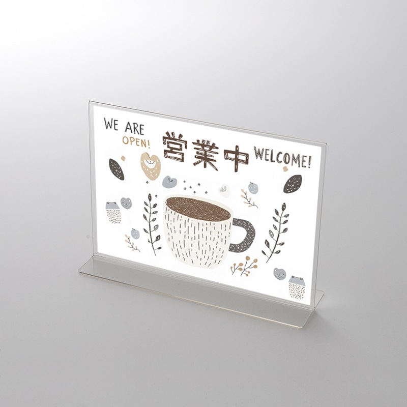 アクリルスタンドセット  飲食店向けデザイン「営業中」イラスト① ポップ