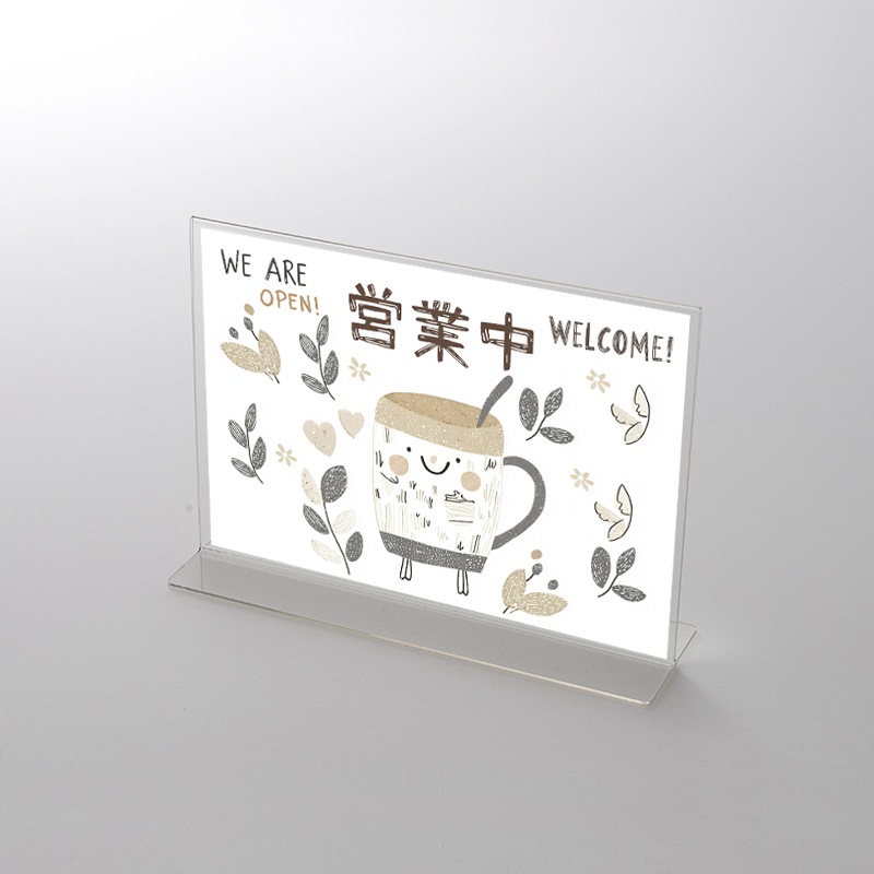 アクリルスタンドセット  飲食店向けデザイン「営業中」イラスト① ポップ