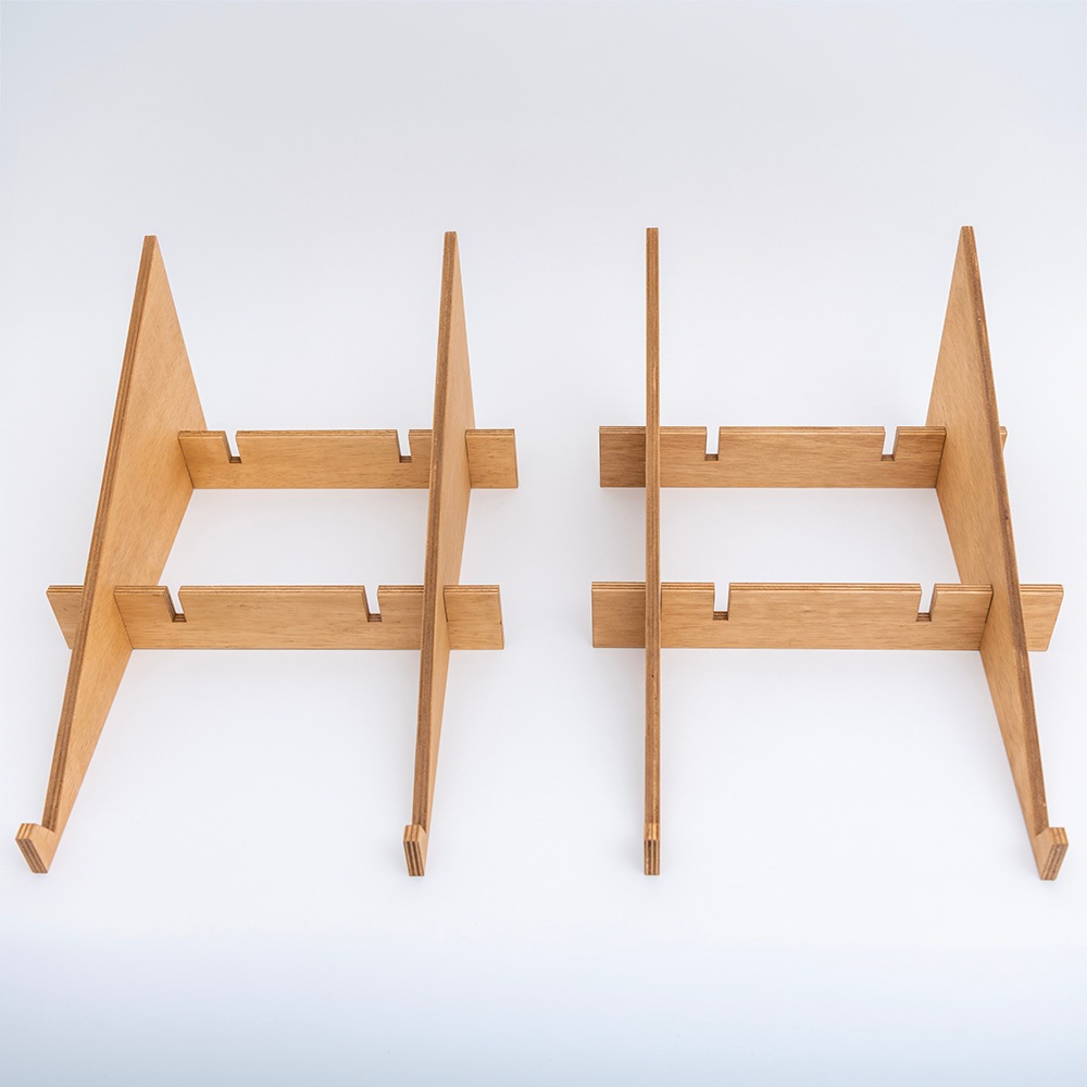 マルシェ什器2個セット(新素材レール×2,棚4個)