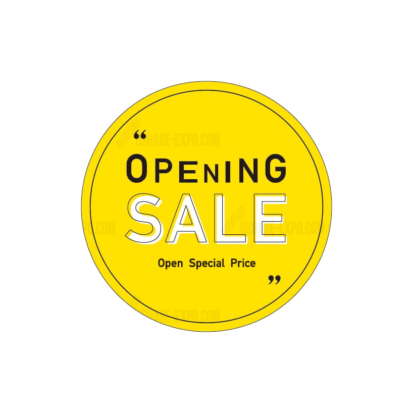 丸ポップ スイングPOP用シンプルデザイン 『オープニングセール』(1セット10枚入り)