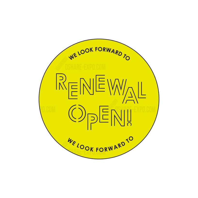 丸ポップ スイングPOP用シンプルデザイン  『リニューアルオープン』 2色展開（1セット10枚入り）