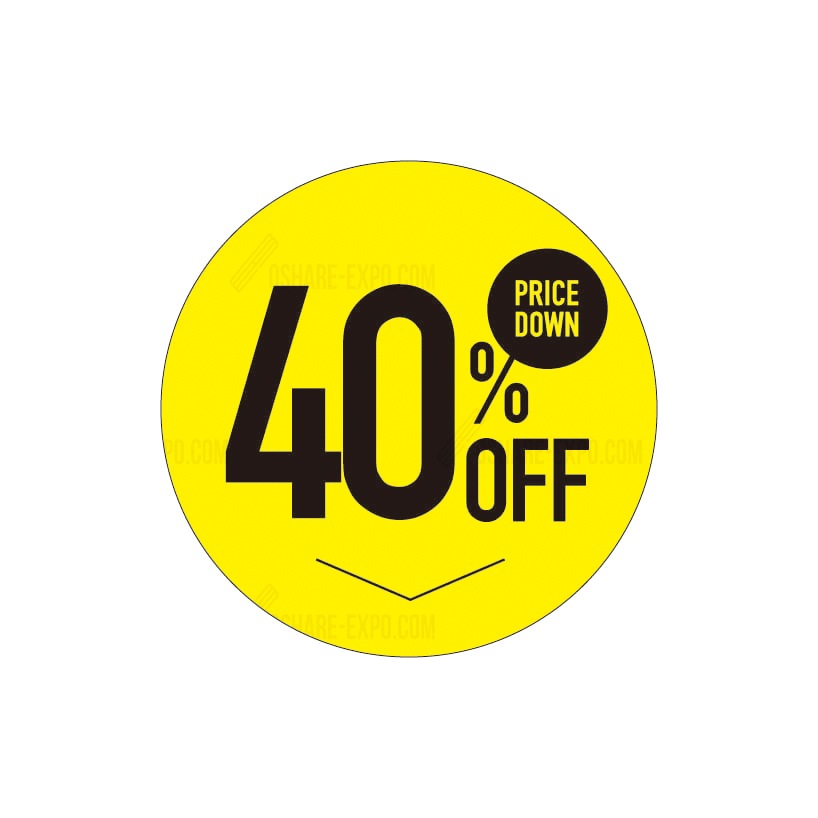 丸ポップ スイングPOP用シンプルデザイン 『%OFF』 ユラユラゆれる視覚