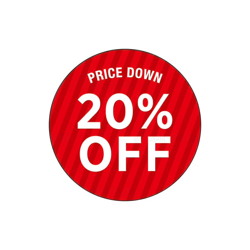 丸ポップ スイングPOP用シンプルデザイン  『バーゲン』『%OFF』  ユラユラゆれる視覚化効果②（1セット10枚入り）